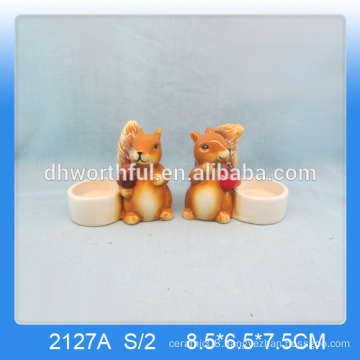 2016 decorative candle holder,ceramic squirrel candle holder